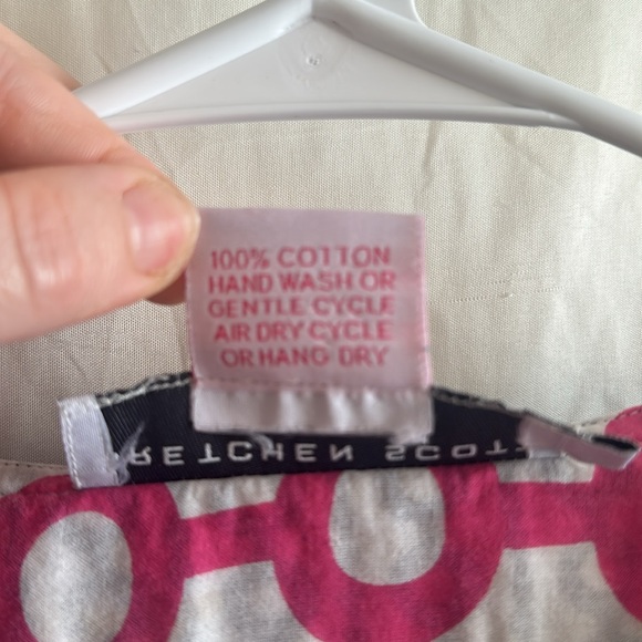 Gretchen Scott Designs women’s size XS 100% Cotton Tunic. White and Navy Blue - Picture 3 of 5